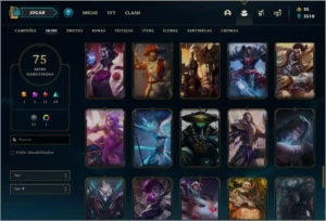 Conta ouro 3 com 75 skins e 107 champs - League of Legends LOL
