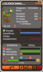 MONTARIA ESMERALDA/RUIVO CAMALEÃO LV.100 (SPIRITIA) - Dofus