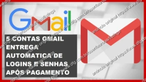 Gmail Com Entrega Automatica 5 Contas - Emails