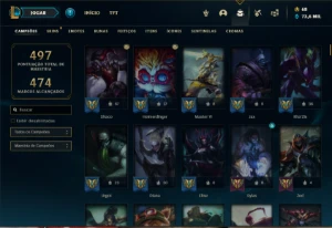 Conta ouro 3 com TODOS os champs e 296 Skins (MID TOP E JG ) - League of Legends LOL