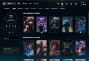 Conta prata 1 com 25 skins e 69 champs - League of Legends LOL