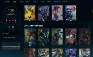 Unranked com 130 Champs e 150 Skins ( ADC / MID ) + RP - League of Legends LOL