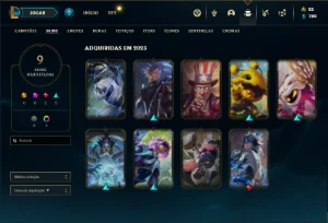 Conta platina 4 com 40 Champs e 9 Skins + 6 Fragmentos - League of Legends LOL