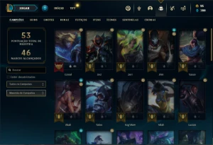 Conta platina 4 com 40 Champs e 9 Skins + 6 Fragmentos - League of Legends LOL