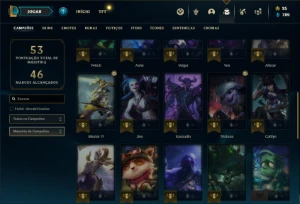 Conta platina 4 com 40 Champs e 9 Skins + 6 Fragmentos - League of Legends LOL