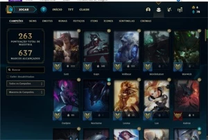 CONTA LOL M/JUNGLE  BARATINHA LV 250/147 SKINS - League of Legends