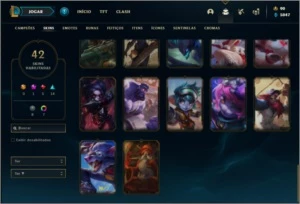 Conta prata 2 com 42 skins e 64 champs ( MAIN JG ) - League of Legends LOL