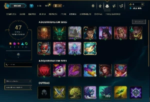 Ouro 3 com 35 Champs e 3 Skins - League of Legends LOL