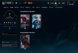Ouro 3 com 35 Champs e 3 Skins - League of Legends LOL