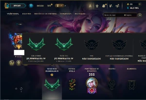 Esmeralda 4 com 120 Champs e 119 Skins ( SUP / ADC )