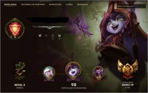 Conta League Of Legends Ouro 4 + 45 campeões LOL
