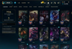 Mestre com TODOS os Champs e 248 Skins ( 193 PDL ) - League of Legends LOL