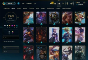 Mestre com TODOS os Champs e 248 Skins ( 193 PDL ) - League of Legends LOL