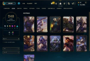 Mestre com TODOS os Champs e 248 Skins ( 193 PDL ) - League of Legends LOL