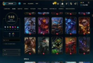 Mestre com TODOS os Champs e 248 Skins ( 193 PDL ) - League of Legends LOL
