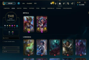 Mestre com TODOS os Champs e 248 Skins ( 193 PDL ) - League of Legends LOL