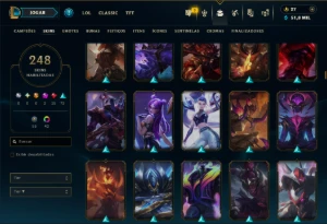 Mestre com TODOS os Champs e 248 Skins ( 193 PDL ) - League of Legends LOL