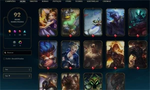Conta LOL com 92 skins + LVL 125 - League of Legends
