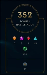 Platina IV - 243 Skins - LV 318 - Honra 4 - Todos campeões - League of Legends LOL