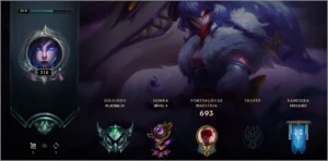 Platina IV - 243 Skins - LV 318 - Honra 4 - Todos campeões - League of Legends LOL