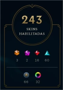 Platina IV - 243 Skins - LV 318 - Honra 4 - Todos campeões - League of Legends LOL