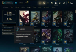 Conta Unranked com 150 Champs e 159 Skins + 2 Prestigios - League of Legends LOL