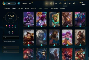 Conta Unranked com 150 Champs e 159 Skins + 2 Prestigios - League of Legends LOL
