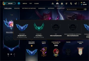 Conta lol Diamante 2 (MMR de Mestre) - League of Legends