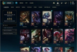 Conta ouro 4 com 135 champs e 82 skins - League of Legends LOL