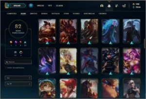 Conta ouro 4 com 135 champs e 82 skins - League of Legends LOL