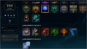 Conta League of Legends Todos os Campeões 187 Skins LOL