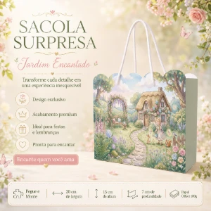 Kit 15 Sacolinhas Jardim Encantado - Pegue e Monte - Artesanato e Personalizados