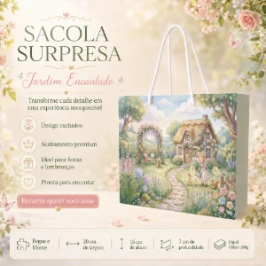 Kit 15 Sacolinhas Jardim Encantado - Pegue e Monte - Artesanato e Personalizados