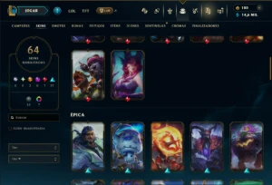 Ouro 2 com 120 Champs e 64 Skins ( MAIN ADC ) - League of Legends LOL
