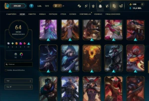 Ouro 2 com 120 Champs e 64 Skins ( MAIN ADC ) - League of Legends LOL