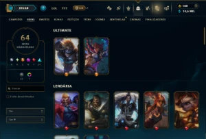 Ouro 2 com 120 Champs e 64 Skins ( MAIN ADC ) - League of Legends LOL