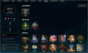 Conta com 780 skins - League of Legends LOL
