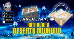 Serviços Genshin - Coleta de baús Deserto dourado 