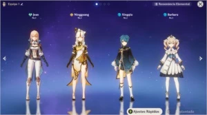 Jean + Ningguang + Xingqiu + Barbara AR7 - Genshin Impact
