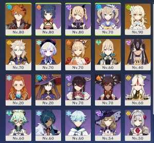 CONTA AR 54 COM 7 PERSONAGENS 5 ESTRELAS ⭐⭐⭐⭐⭐ - Genshin Impact