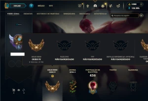 Ouro 4 com TODOS os champs e 142 Skin+ 1 Rara e 8 Vitoriosas - League of Legends LOL