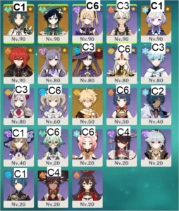 CONTA GENSHIN COM MUITOS PERSONAGENS E ARMAS 5* NO AR55 - Genshin Impact