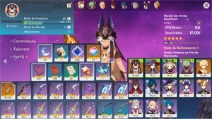 Conta com Cyno + Báculo das Areias + Mona + 17 Tiros AR21 - Genshin Impact