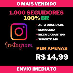 1.000 Seguidores 100% BR no Instagram