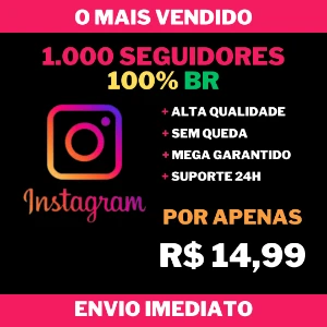 1.000 Seguidores 100% BR no Instagram - Redes Sociais