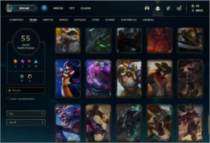 Conta prata 4 com 102 champs e 55 skins - League of Legends LOL