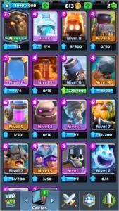 conta clash royale lvl 8 quase 9 2200 trofeus 3 lendarias