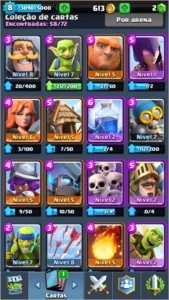 conta clash royale lvl 8 quase 9 2200 trofeus 3 lendarias