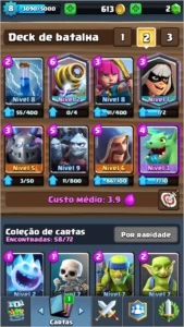 conta clash royale lvl 8 quase 9 2200 trofeus 3 lendarias