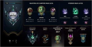 Conta League of Legends - Platina IV - Level 317 - 45 Skins LOL